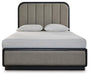 Rowanbeck Queen Upholstered Panel Bed with Mirrored Dresser - alternate view 6