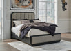 Rowanbeck Queen Upholstered Panel Bed with Mirrored Dresser - alternate view 8