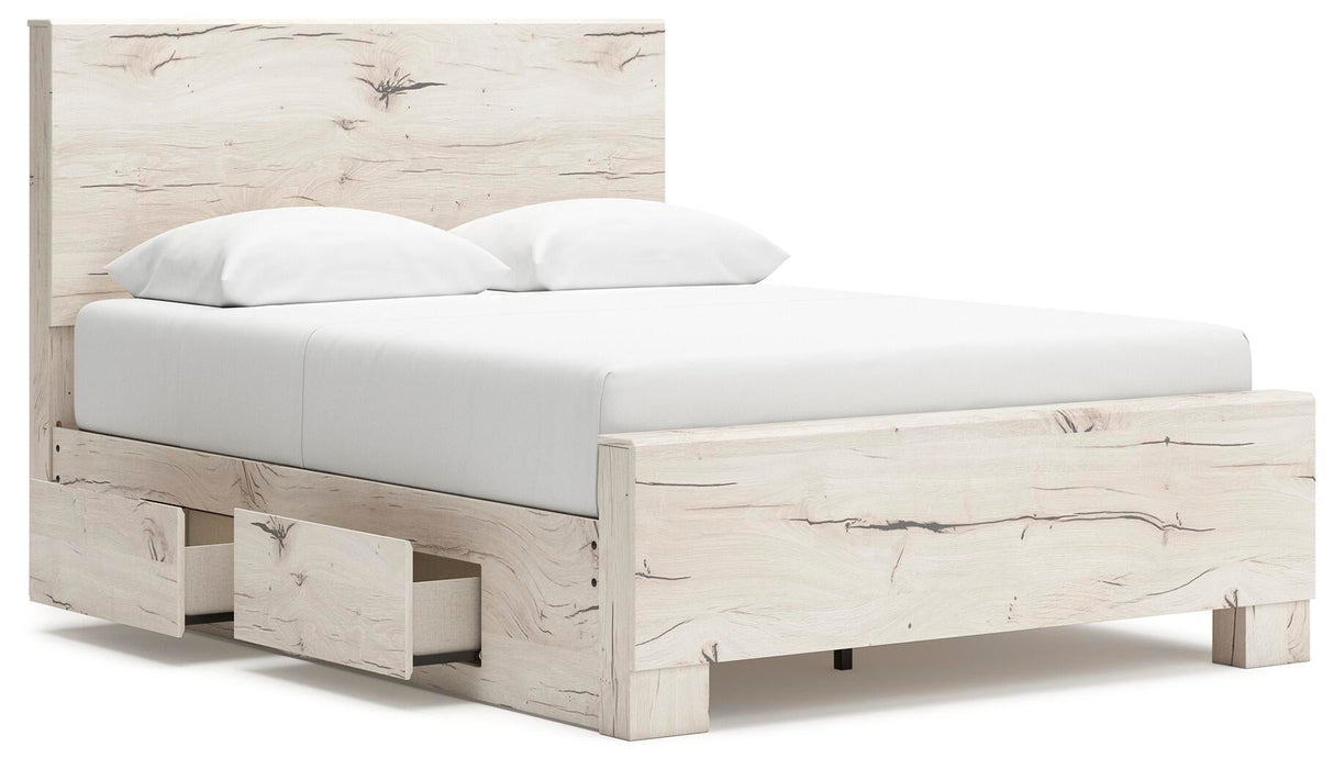 Lawroy Queen Panel Bed with Storage, Dresser and Mirror - alternate view 7