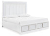 Chalanna Queen Upholstered Storage Bed with Mirrored Dresser - alternate view 6