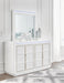 Chalanna Queen Upholstered Storage Bed with Mirrored Dresser - alternate view 10