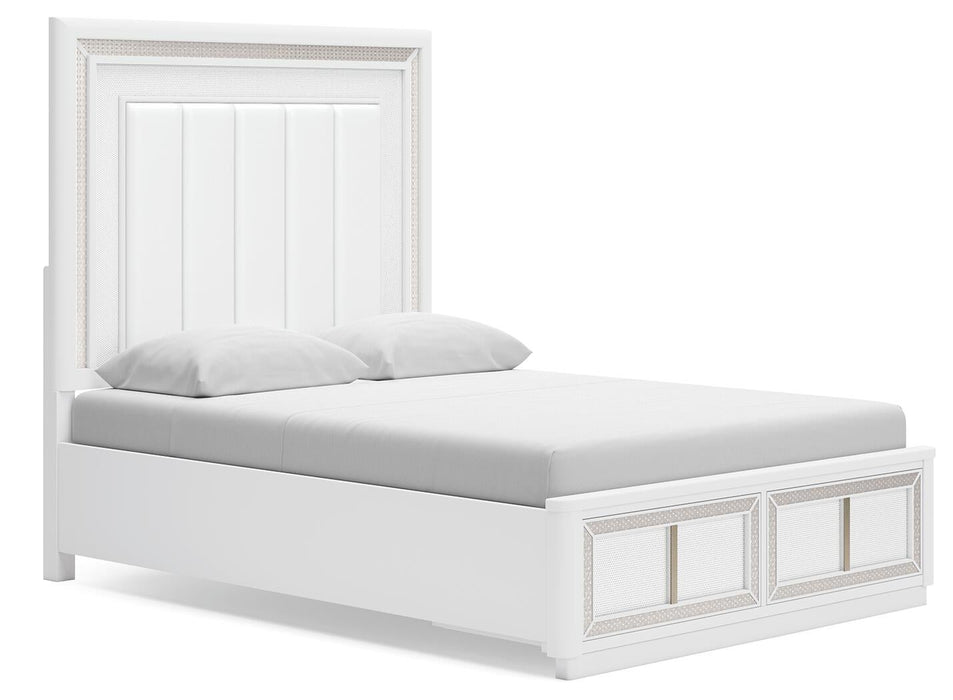 Chalanna Queen Upholstered Storage Bed, Dresser, Mirror, Chest and Nightstand - alternate view 8