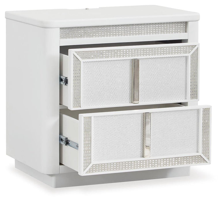 Chalanna Queen Upholstered Storage Bed, Dresser, Mirror, Chest and Nightstand - alternate view 11