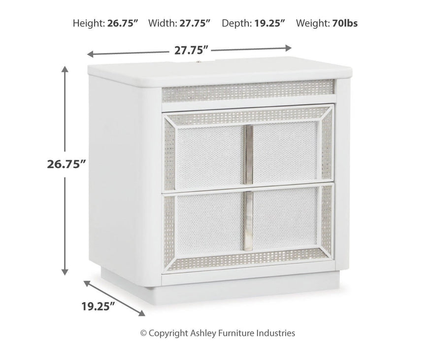 Chalanna Queen Upholstered Storage Bed, Dresser, Mirror, Chest and Nightstand - alternate view 17