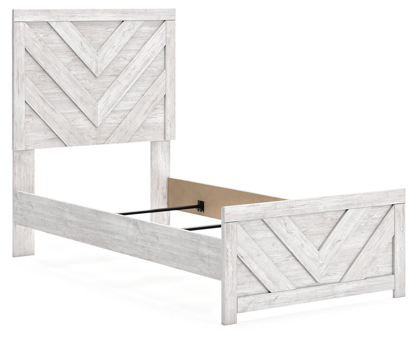 Cayboni Twin Panel Bed with Mirrored Dresser - alternate view 8