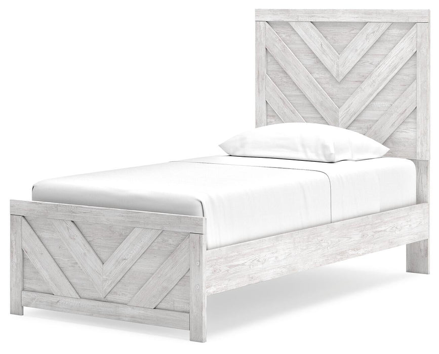 Cayboni Twin Panel Bed with Mirrored Dresser - alternate view 10