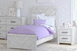 Cayboni Twin Panel Bed with Mirrored Dresser - alternate view 13
