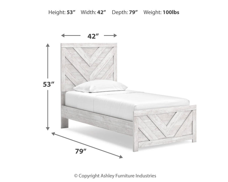Cayboni Twin Panel Bed with Mirrored Dresser - alternate view 14