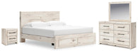 Lawroy King Panel Storage Bed, Dresser, Mirror and Nightstand - alternate view 2