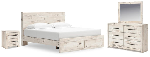 Lawroy King Panel Storage Bed, Dresser, Mirror and Nightstand - alternate view 2