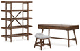 Lyncott Home Office Desk with Chair and Storage