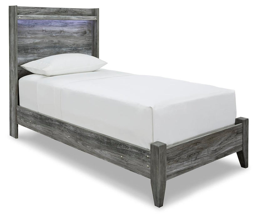 Baystorm Twin Panel Bed with Mirrored Dresser and Nightstand - alternate view 3