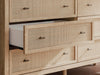 Cielden Full Upholstered Panel Bed with Mirrored Dresser, Chest and Nightstand - alternate view 24