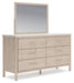 Cadmori Queen Upholstered Panel Bed with Mirrored Dresser and Nightstand - alternate view 3