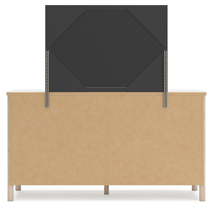 Cadmori Queen Upholstered Panel Bed with Mirrored Dresser and Nightstand - alternate view 5