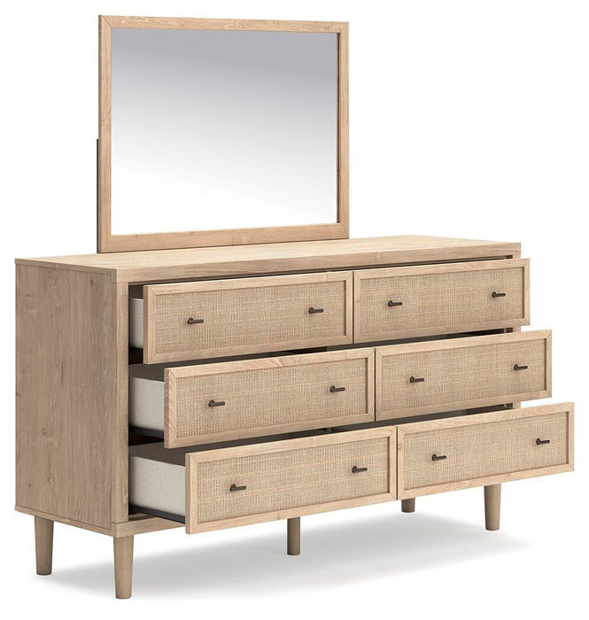 Cielden Full Panel Headboard with Mirrored Dresser - alternate view 6