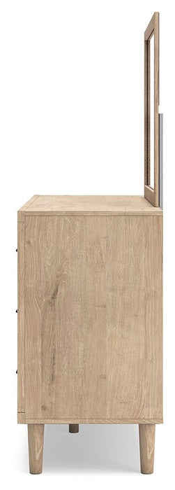 Cielden Full Panel Headboard with Mirrored Dresser - alternate view 13