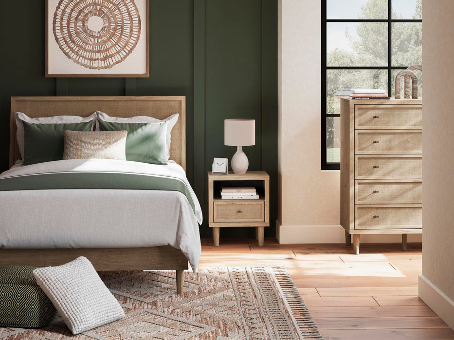 Cielden Queen Panel Bed with Mirrored Dresser, Chest and Nightstand - alternate view 25