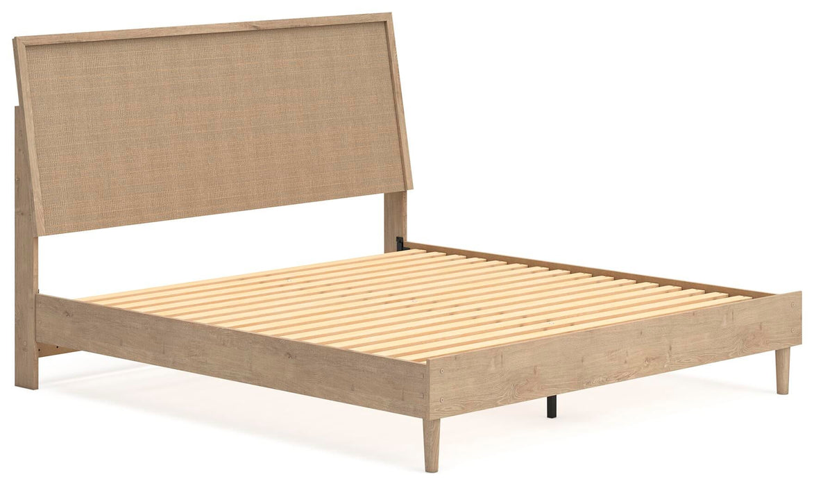 Cielden King Panel Bed with Mirrored Dresser - alternate view 6