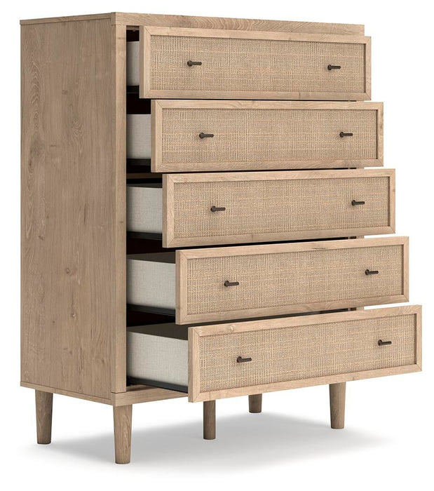 Cielden King Panel Bed with Mirrored Dresser, Chest and Nightstand - alternate view 9