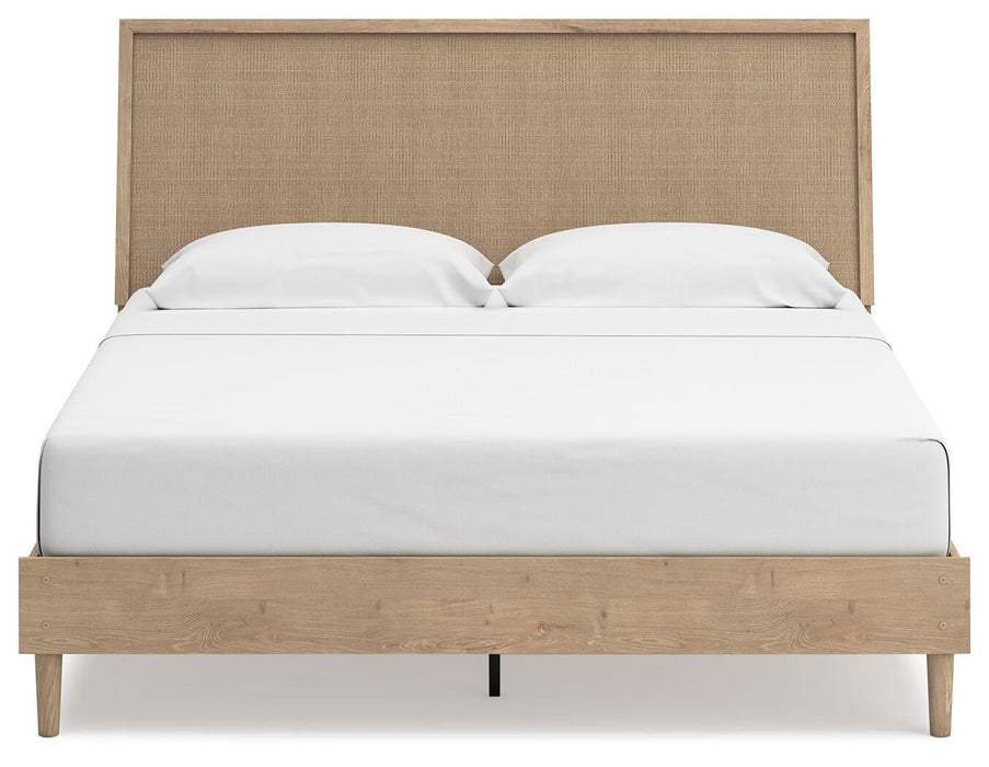 Cielden King Panel Bed with Mirrored Dresser - alternate view 3