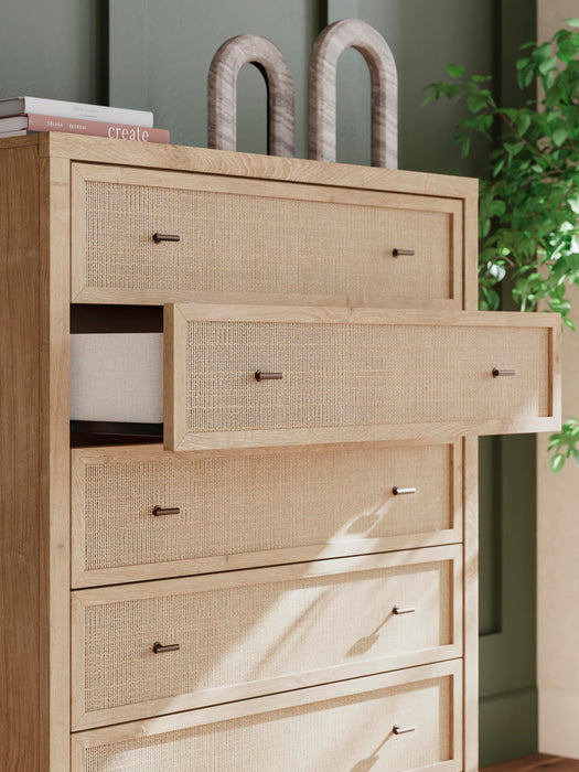 Cielden King Panel Bed with Mirrored Dresser, Chest and Nightstand - alternate view 31