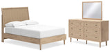 Cielden Full Panel Bed with Mirrored Dresser - alternate view 2