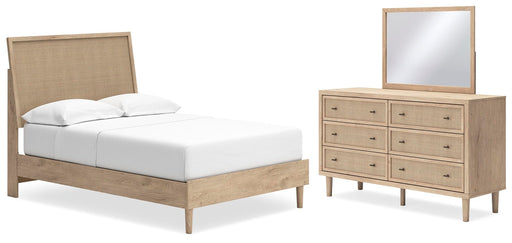 Cielden Full Panel Bed with Mirrored Dresser - alternate view 2