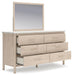 Cadmori Queen Upholstered Panel Bed with Mirrored Dresser - alternate view 3