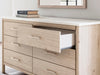 Cadmori Queen Upholstered Panel Bed with Mirrored Dresser - alternate view 13