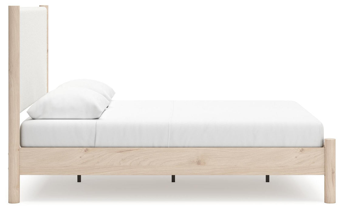 Cadmori Queen Upholstered Panel Bed with Mirrored Dresser - alternate view 16