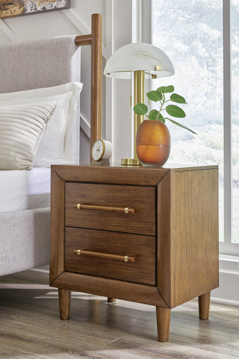 Lyncott California King Upholstered Bed, Dresser, Mirror, Chest and Nightstand - alternate view 19