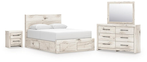 Lawroy Queen Panel Storage Bed, Dresser, Mirror and Nightstand