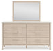 Cadmori Queen Upholstered Panel Bed with Mirrored Dresser, Chest and Nightstand - alternate view 2