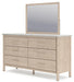 Cadmori Queen Upholstered Panel Bed with Mirrored Dresser, Chest and Nightstand - alternate view 6