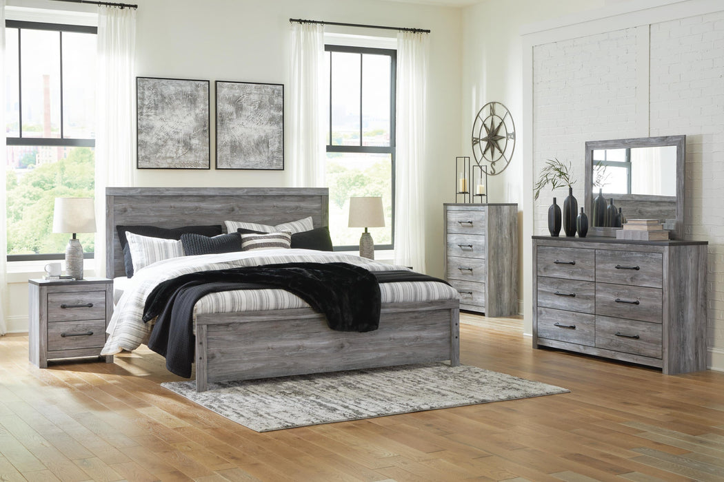 Bronyan King Panel Bed with Mirrored Dresser and Nightstand - alternate view 9