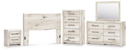 Lawroy Queen Panel Headboard, Dresser, Mirror, Chest and Nightstand