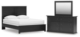 Maribel Queen Panel Bed, Dresser and Mirror