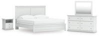 Bostwick Shoals King Panel Bed, Dresser, Mirror and Nightstand