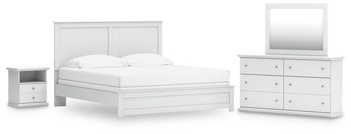 Bostwick Shoals King Panel Bed, Dresser, Mirror and Nightstand