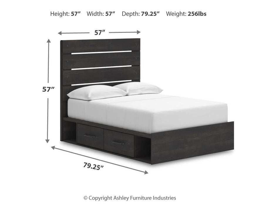 Delmorta Full Panel Bed with Storage, Dresser and Mirror - alternate view 17