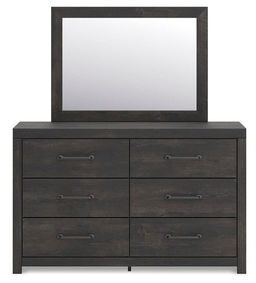 Delmorta Full Panel Bed with Storage, Dresser, Mirror and Nightstand - alternate view 2