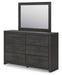 Delmorta Full Panel Bed with Storage, Dresser, Mirror and Nightstand - alternate view 6