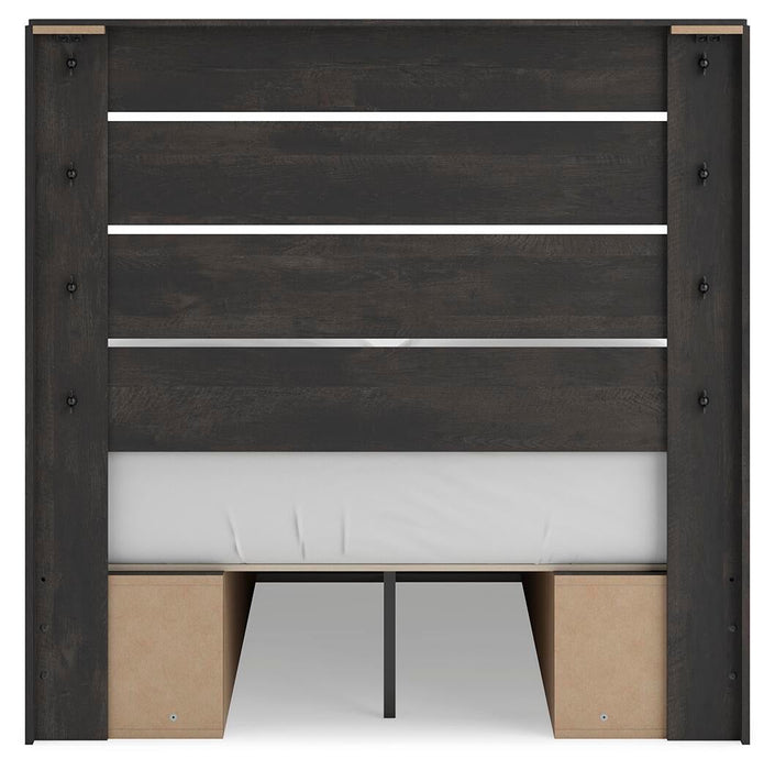 Delmorta Full Panel Bed with Storage, Dresser, Mirror and Nightstand - alternate view 10