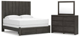 Parlayon King Panel Storage Bed, Dresser and Mirror