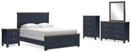 Landocken Queen Panel Bed, Dresser, Mirror, Chest and Nightstand