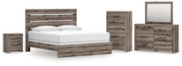 Urbanoore King Panel Bed, Dresser, Mirror, Chest and Nightstand