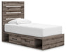 Urbanoore Twin Panel Bed with Storage, Dresser and Mirror - alternate view 8