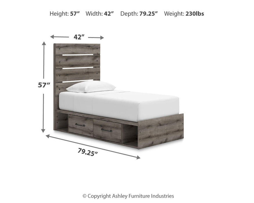 Urbanoore Twin Panel Bed with Storage, Dresser and Mirror - alternate view 17