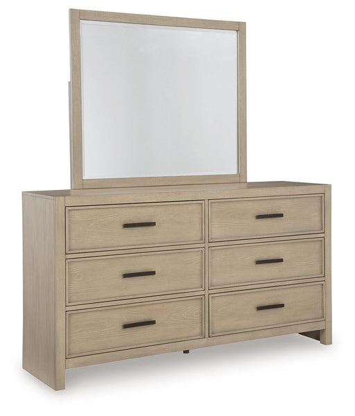 Calmoro California King Bookcase Bed with Mirrored Dresser - alternate view 2